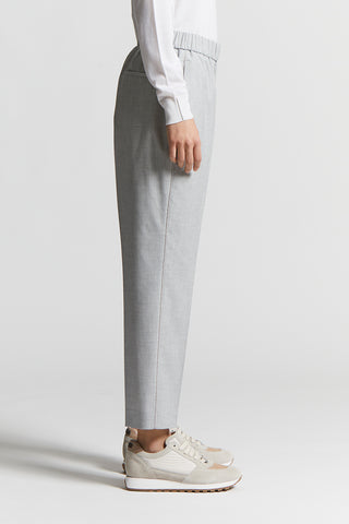 Soft trousers in technical stretch viscose canvas