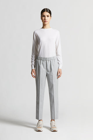 Soft trousers in technical stretch viscose canvas