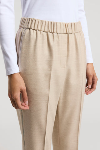 Loro Piana jaspé wool fabric trousers
