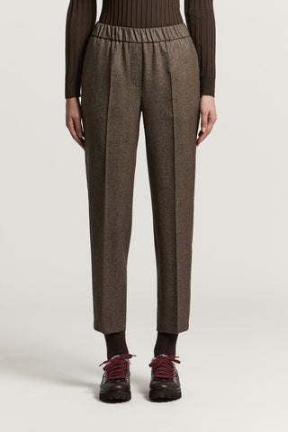 Pantalone a sigaretta in tela di lana jaspé