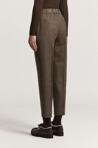 Pantalone a sigaretta in tela di lana jaspé