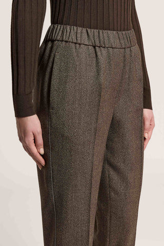 Pantalone a sigaretta in tela di lana jaspé