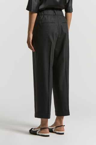 Wool and cashmere flannel trousers