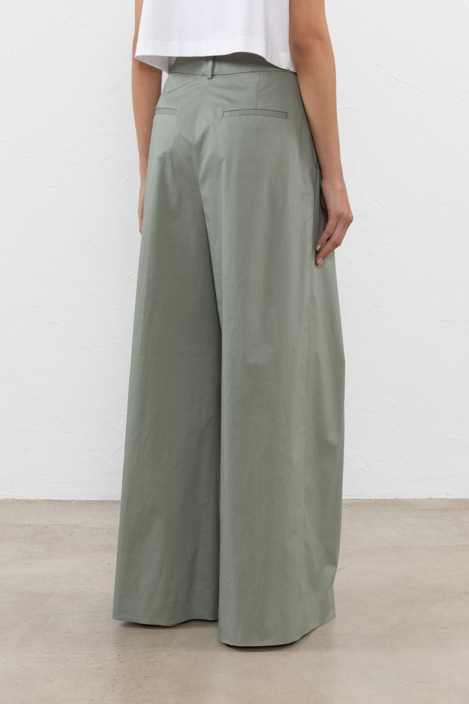 Light stretch cotton satin trousers  