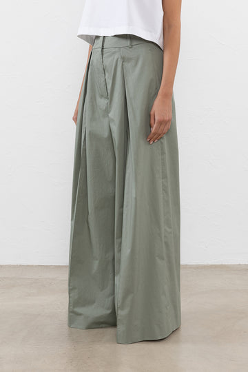 Light stretch cotton satin trousers  