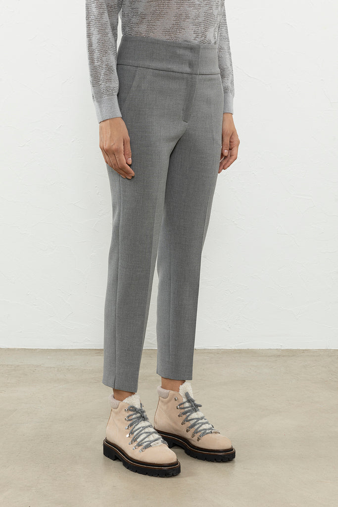 Double-cloth canvas cigarette trousers  