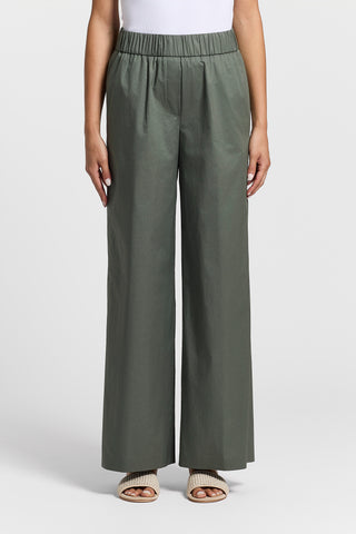 Sail-hand cotton palazzo trousers