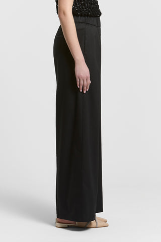 Pantalone palazzo in cotone mano vela