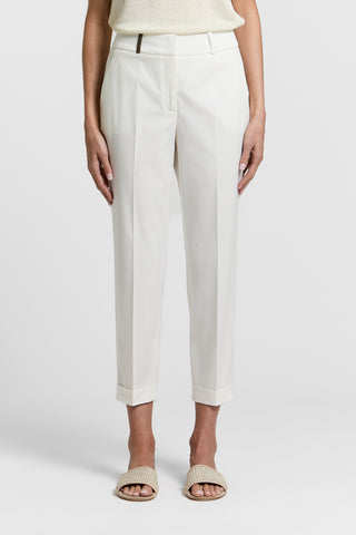 Pantalone a sigaretta in gabardina di cotone