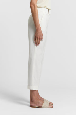 Pantalone a sigaretta in gabardina di cotone