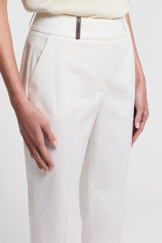 Pantalone a sigaretta in gabardina di cotone