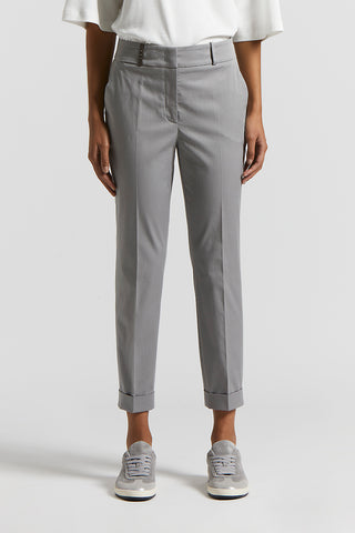 Slim trousers in combed cotton gabardine