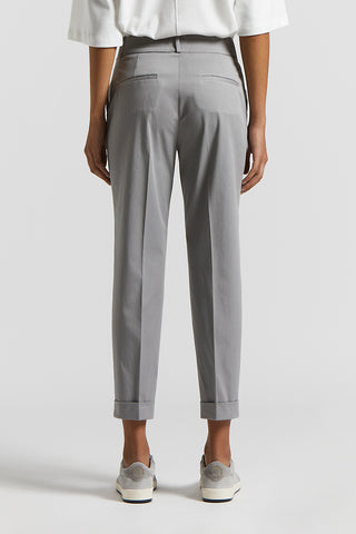 Slim trousers in combed cotton gabardine