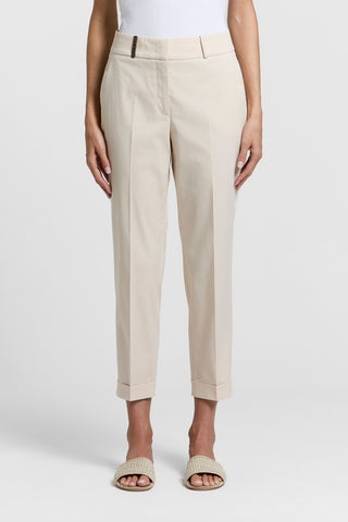 Pantalone a sigaretta in gabardina di cotone
