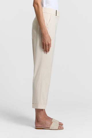 Pantalone a sigaretta in gabardina di cotone