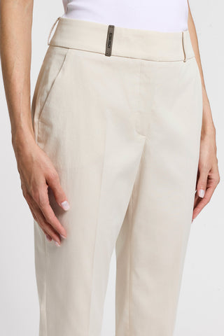 Pantalone a sigaretta in gabardina di cotone