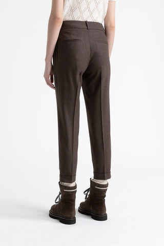 Wool and cashmere flannel trousers  