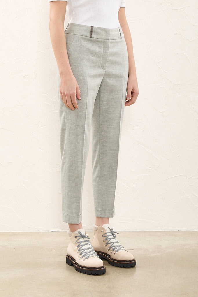 Wool flannel and cashmere trousers  