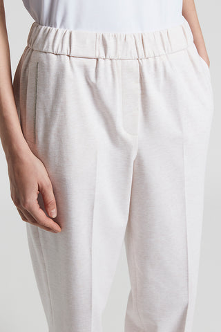 Trousers in soft, light stretch cotton fleece