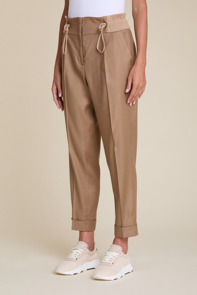 High waist  gabardine viscose trousers  