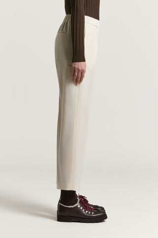 Pantalone a sigaretta in gabardina di lana