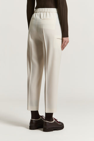 Pantalone a sigaretta in gabardina di lana