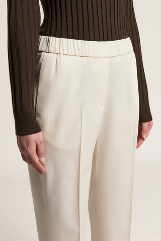 Pantalone a sigaretta in gabardina di lana