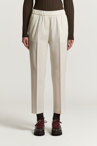 Pantalone a sigaretta in gabardina di lana