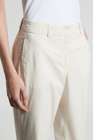 Slub stretch cotton canvas trousers