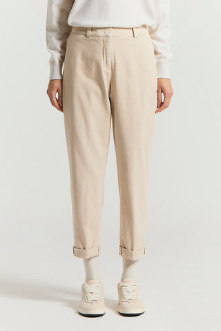Pantalone in gabardina di cotone soft stretch
