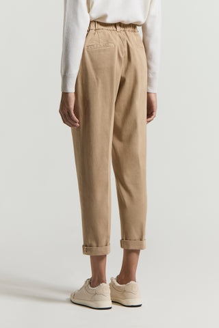 Soft stretch cotton gabardine trousers