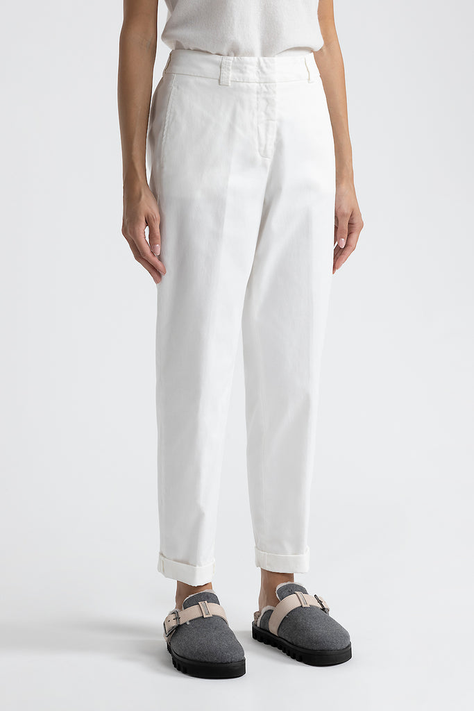 Peachskin gabardine carrot trousers  