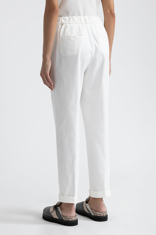 Peachskin gabardine carrot trousers  