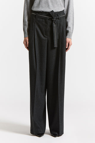 Pantalone in flanella di lana e cashmere