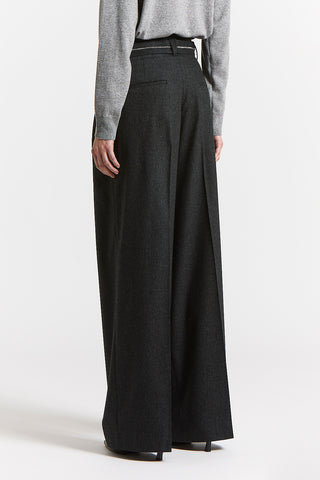 Pantalone in flanella di lana e cashmere