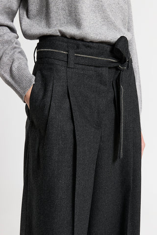 Pantalone in flanella di lana e cashmere
