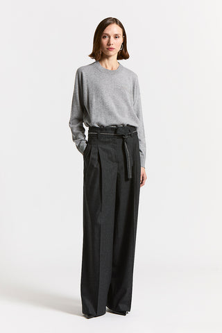 Pantalone in flanella di lana e cashmere