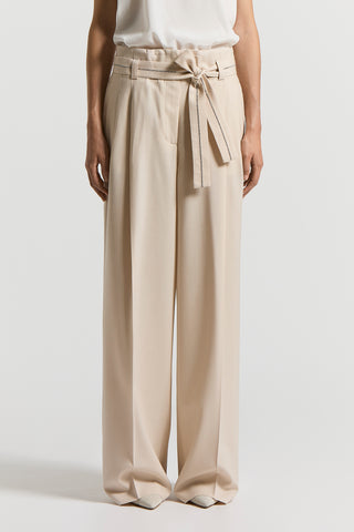 Pantalone in twill fluido di lana