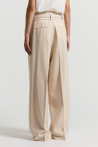 Pantalone in twill fluido di lana