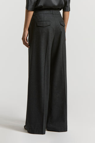 Wool and cashmere flannel trousers