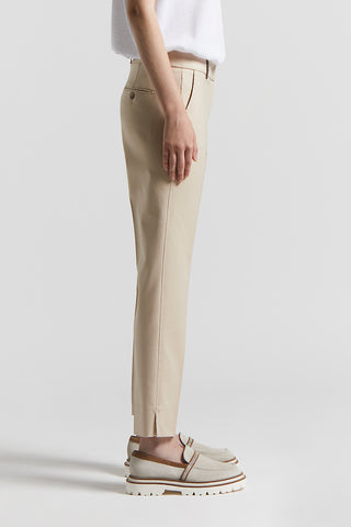 Cotton viscose compact canvas trousers