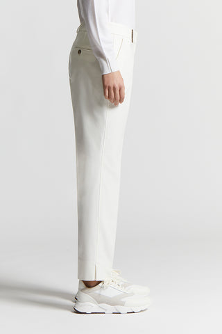 Cotton viscose compact canvas trousers