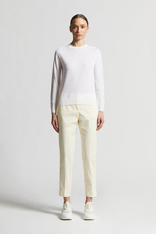 Trousers in light stretch cotton gabardine