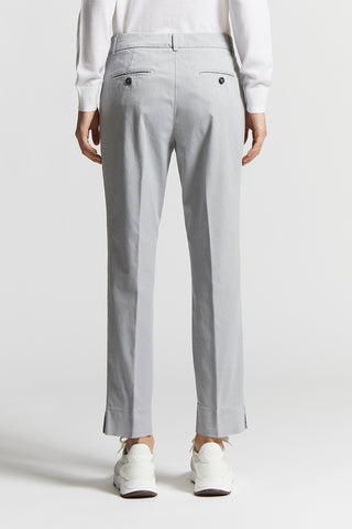 Trousers in light stretch cotton gabardine