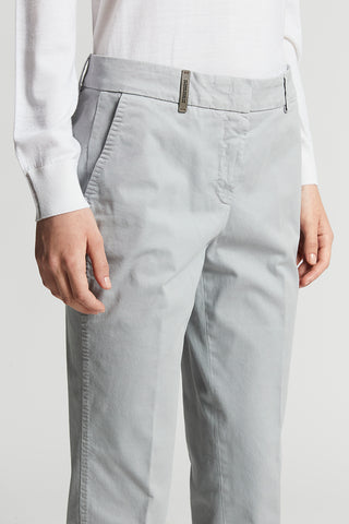 Trousers in light stretch cotton gabardine