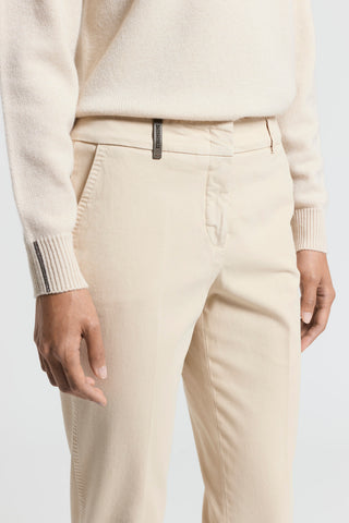 Peach-finish cotton twill trousers