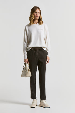 Pantalone in twill mano pesca in cotone