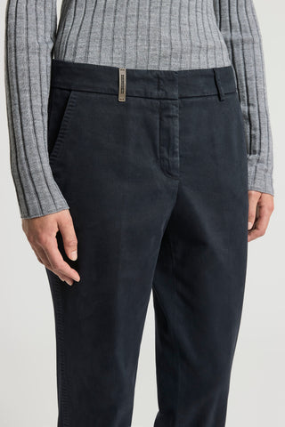 Pantalone in twill mano pesca in cotone