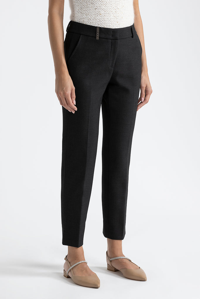 Two-way stretch fabric cigarette trousers  