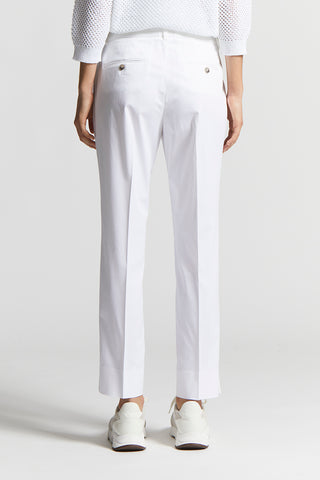 Light cotton satin cigarette trousers